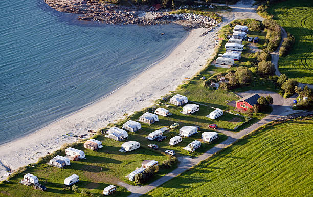 camping in scandinavia - camping stockfoto's en -beelden