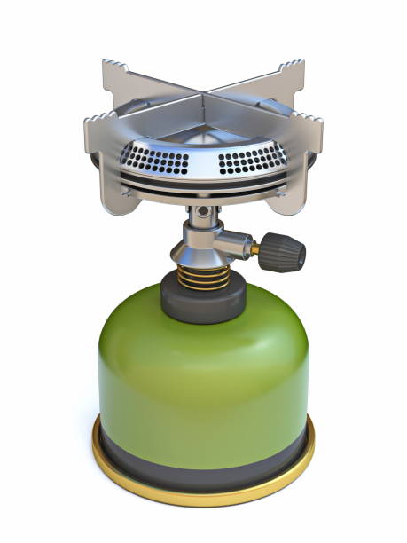 Camping stove 3D Camping stove 3D render illustration isolated on white background camping stove stock pictures, royalty-free photos & images