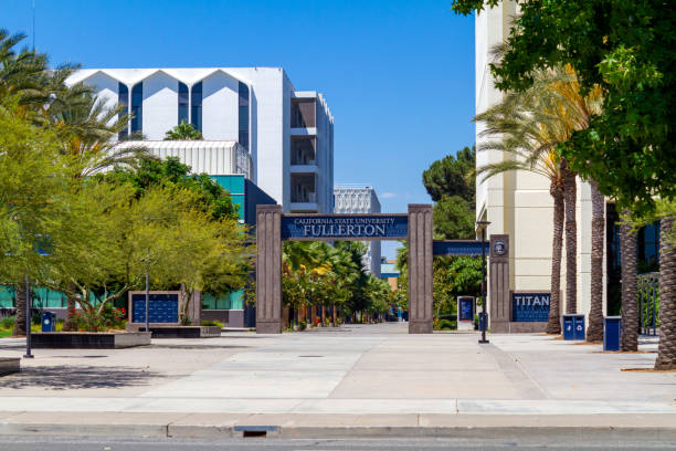 Campus of California State University, Fullerton stock photo