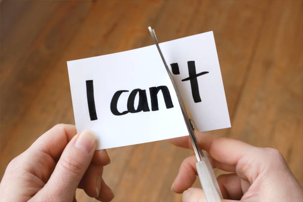 I can motivation concept - Changing I can't into I can stock photo