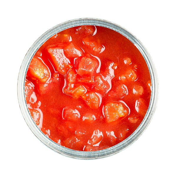 Can of Chopped Tomatoes stock photo