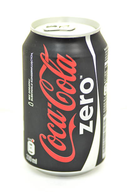 Can of Coca-Cola Zero drink on white stock photo