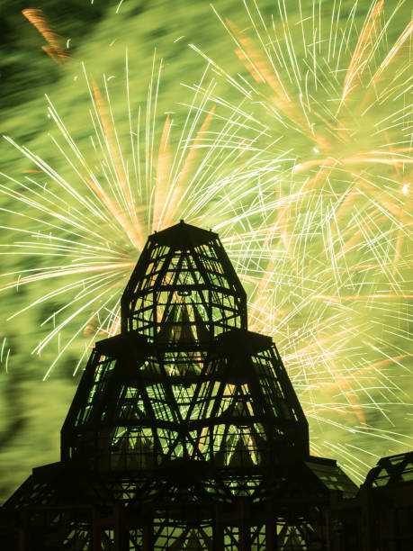 2017 Canada Day Fireworks stock photo