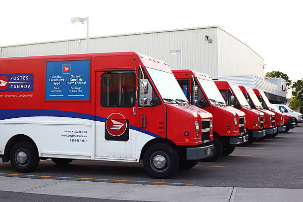 Canada Post vehicles stock photo