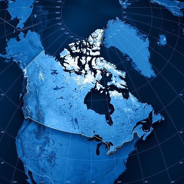 canada topographic map - arctis stockfoto's en -beelden