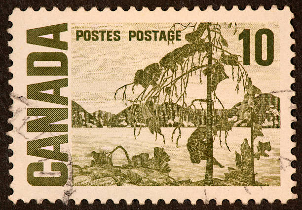 Canadian landscape stamp stock photo