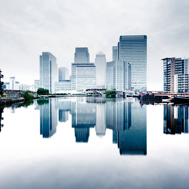 Canary Wharf A view of Canary Wharf, London, UK canary wharf stock pictures, royalty-free photos & images