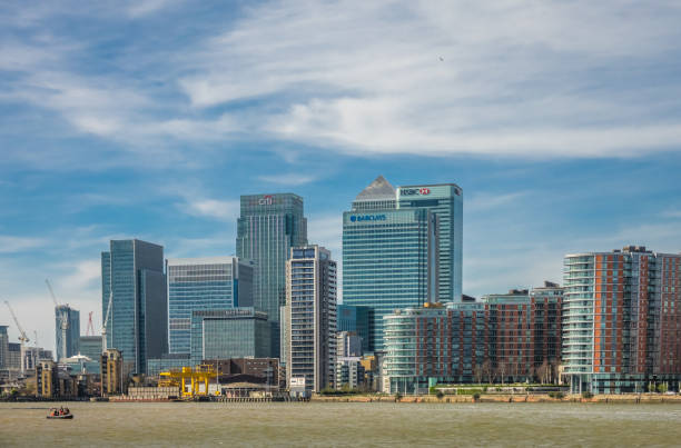 Canary Wharf skyline stock photo