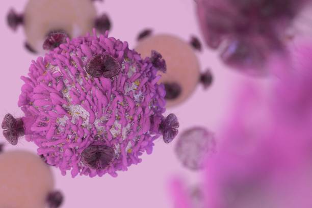 癌症細胞免疫治療研究 - 淋巴結 插圖 個照片及圖片檔