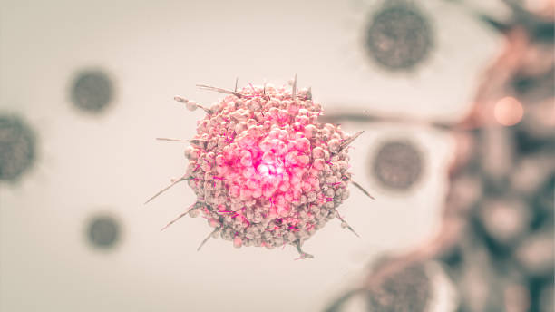 Cancer Cell Oncology concept Immunotherapy Treatment with gene editing T-Cells stock photo