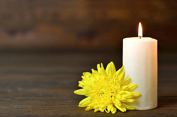Candle and flower Candle and flower memorial event stock pictures, royalty-free photos & images
