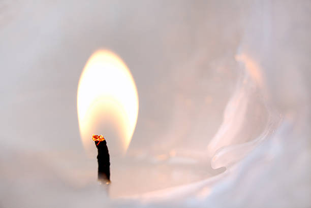 Candle flame, close up stock photo