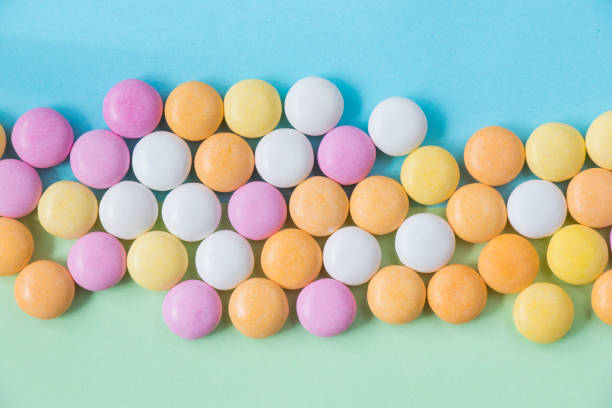 Candy on the colorful background stock photo