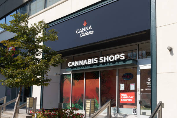 A Canna Cabana Cannabis shop on King St W. in Toronto, Canada. stock photo
