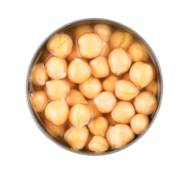 Canned Chickpeas stock photo