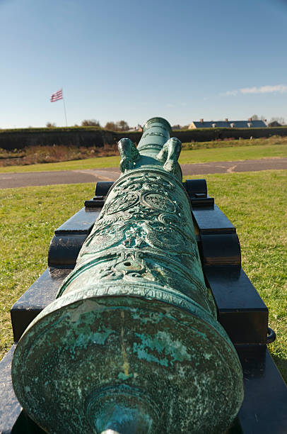 Cannon Aimed at Fort Mifflin in Philadelphia, Pennsylvania stock photo