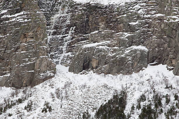 Cannon Cliff –Whitney-Gilman Ridge & Ice Climbers stock photo