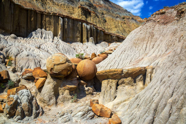 Cannonball Concretions Cannonball concretions in Theodore Roosevelt National Park theodore roosevelt national park stock pictures, royalty-free photos & images