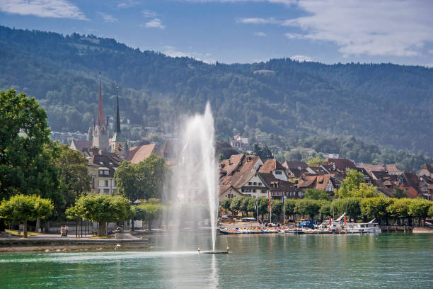 canton capital Zug in Switzerland stock photo