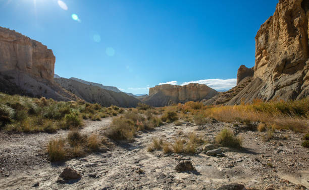 Canyon- Tabernas desert in Spain stock photo