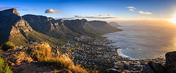 Cape Town Sunset Panorama stock photo