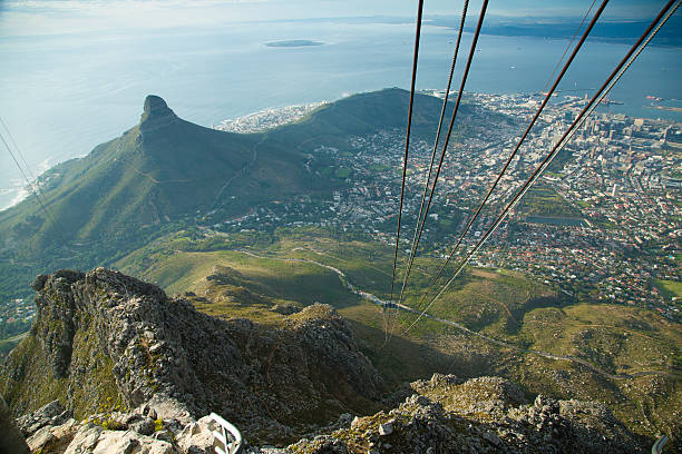 Cape Town view from Table Mountain stock photo
