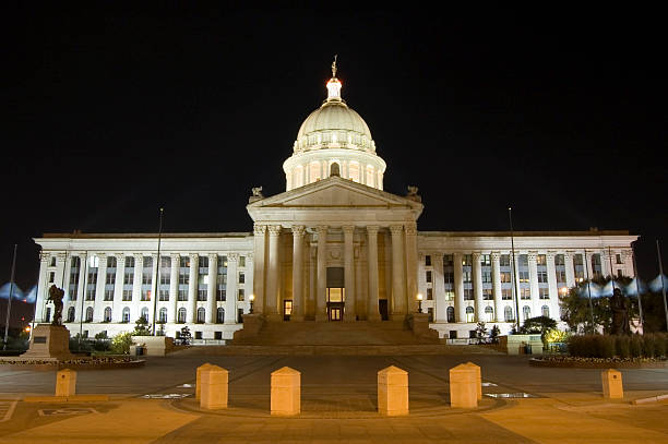 Capital Building Oklahoma Capital building shot at night with a 30 second shutter. theishkid stock pictures, royalty-free photos & images