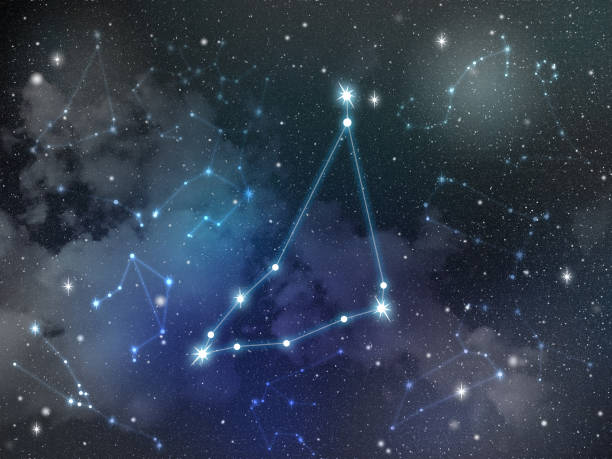 Capricorn constellation star Zodiac Zodiac star,Capricorn constellation, on night sky with cloud and stars capricorn stock pictures, royalty-free photos & images