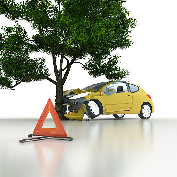 Car accident rendering stock photo