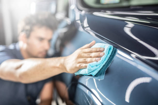 Car detailing concept. Auto cleaning and polish. stock photo