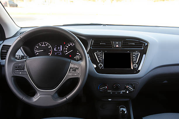 car interior dashboard panel stock photo