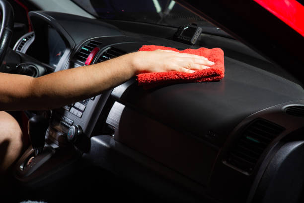 Car interior wash stock photo