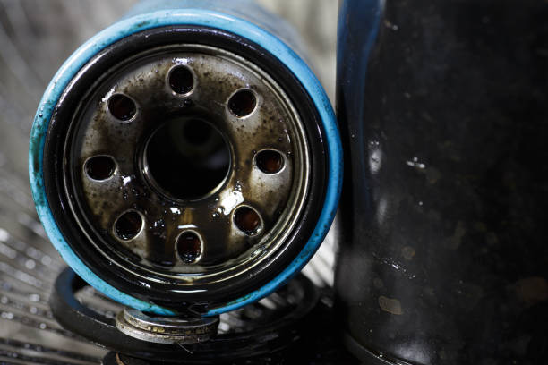 Car oil filter stock photo
