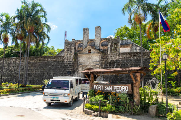 Car parking at Fort San Pedro, Cebu city, Philippines stock photo
