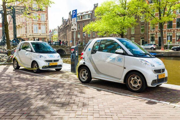 Car sharing in Amsterdam stock photo