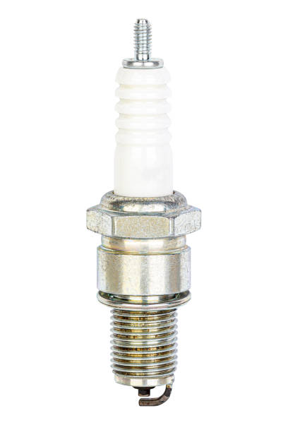 Car spark plug with iridium electrode isolated on white background with clipping path Car spark plug with iridium electrode isolated on white background with clipping path iridium stock pictures, royalty-free photos & images