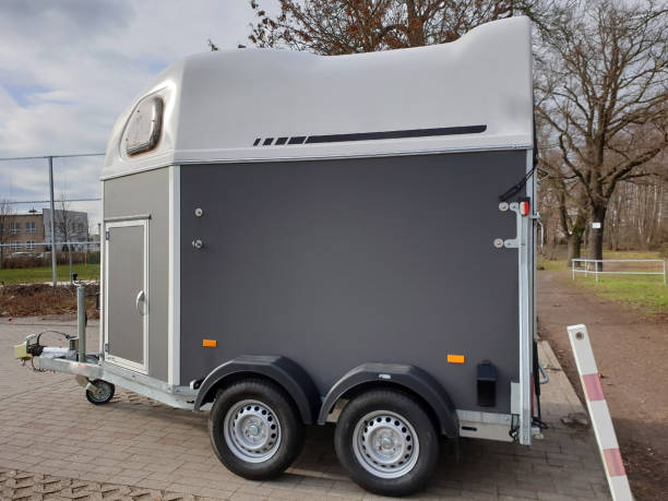 Car trailer for horses  pferd stock pictures, royalty-free photos & images