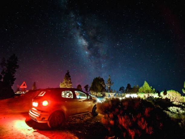 Photo of A car under the milky way and the stars