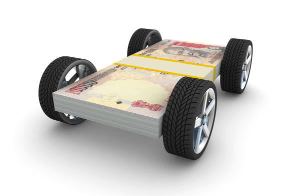 Car Wheels Rupee Bills  buy single word stock pictures, royalty-free photos & images