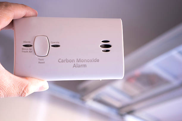 carbon monoxide alarm stock photo