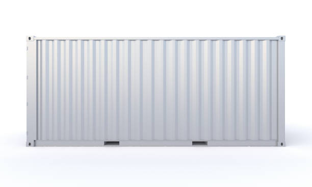 cargo container 3d-rendering - behälter stock-fotos und bilder