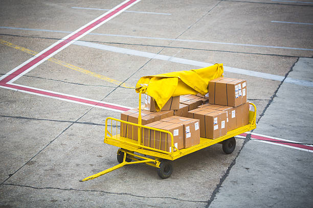 Cargo for an airplane stock photo