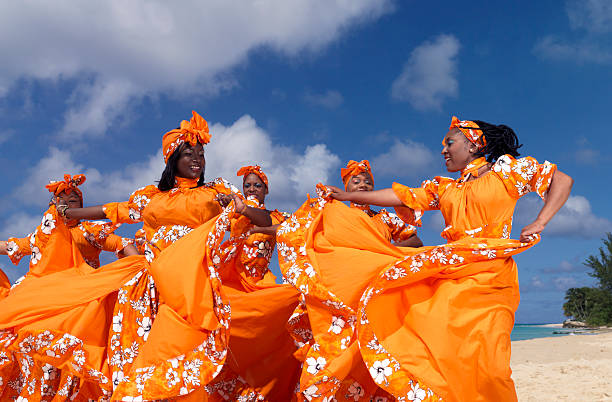Caribbean Dancers  caribbean culture stock pictures, royalty-free photos & images