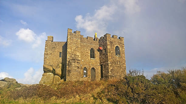 Carn brea castle stock photo