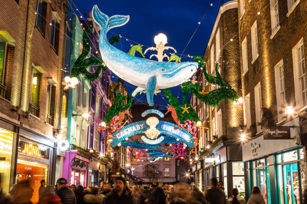 Carnaby Street at Christmas 2019 stock photo