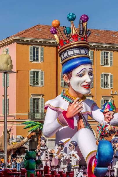 Carnaval de Nice, This years theme King of Cinema (ROI du Cinéma)  - stock photo