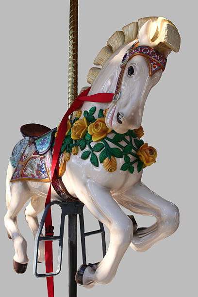 Carousel Horse (w/path)  carousel horses stock pictures, royalty-free photos & images