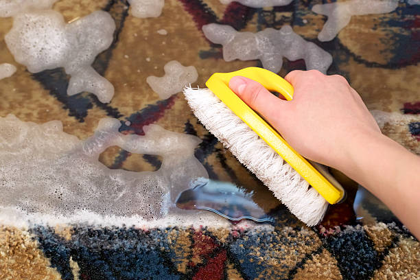 Carpet cleaning. stock photo