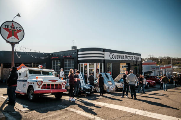 Cars and Coffee at Columbia Motor Alley stock photo