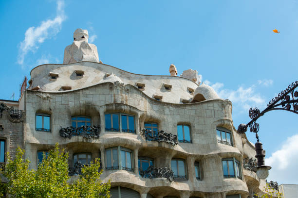 Casa Milà, also known as La Pedrera Barcelona, Spain - August 26, 2012:House of Casa Mila. Modernist house Casa Mila called La Pedrera designed by Antoni Gaudi casa mil�� stock pictures, royalty-free photos & images